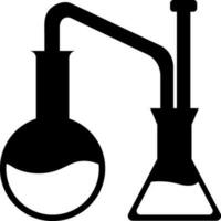 Beaker with chemical experiment tube. vector