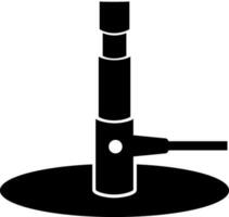 Laboratory bunsen burner in black and white color. vector