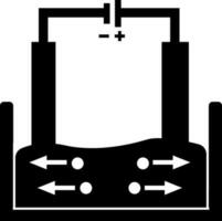 Black and white electrolysis process. vector