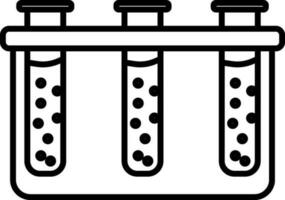 Test tubes in black line art illustration. vector