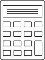 Illustration of calculator in black line art. vector