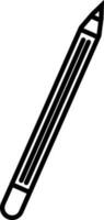 Black line art illustration of a pencil. vector