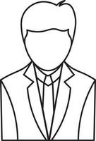 Front style of faceless man wearning coat and tie. vector