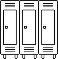 Stroke style of interior school locker icon. vector