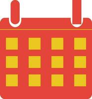 Orange and yellow calender in flat style. vector