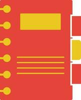 Flat style orange and yellow document file. vector