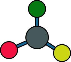 Molecule structure with colorful atoms. vector