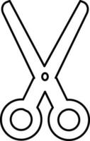Line art illustration of scissors. vector