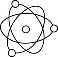 Line art pictogram of atom structure. vector