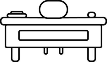 Line art illustration of Table and Chair. vector