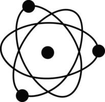 Black color pictogram of atom structure. vector