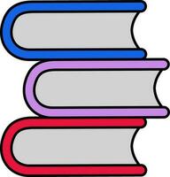 Stack of colorful books in flat style. vector