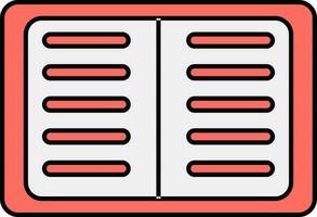 Flat illustration of an open notebook. vector