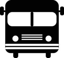 Front view of bus icon in black and white color. vector