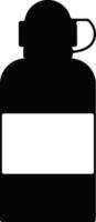 Isolated icon of water bottle in black and white color. vector