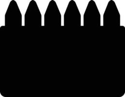 Black color pictogram of crayons in flat style. vector