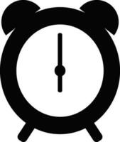 Isolated icon of alarm clock in white and black color. vector