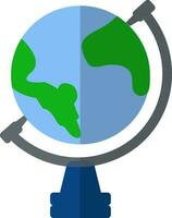 Illustration of globe in blue and green color. vector