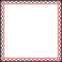 White background with red wavy border. vector