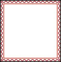 White background with red wavy border. vector