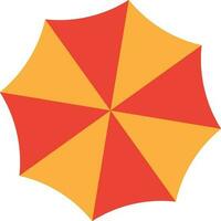 Flat illustration of a yellow and orange umbrella. vector