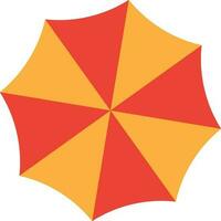 Flat illustration of a yellow and orange umbrella. vector