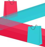 Paper banners with shopping bags. vector