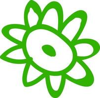 Hand drawn illustration of green flower. vector