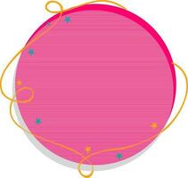 Pink rounded frame design. vector