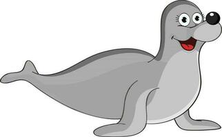 Illustration of smiling seal. vector