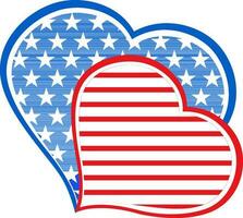 American Flag colors heart design. vector