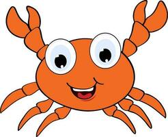 Illustration of funny cartoon crab. vector