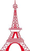 Flat illustration of Eiffel Tower. vector