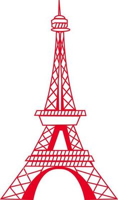 Flat illustration of Eiffel Tower.