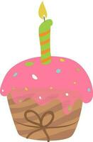 Illustration of sweet cupcake. vector