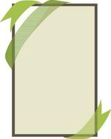 Square shaped frame with green ribbon. vector
