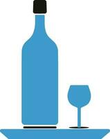 Illustration of Wine Bottle and Glass. vector