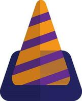 Traffic cone in orange and blue color. vector