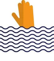 Orange and blue drowning in flat style. vector