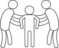 Character of faceless two mans holding a another person. vector