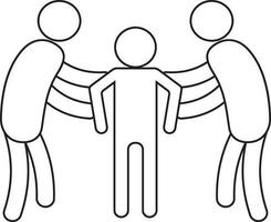 Character of faceless two mans holding a another person. vector