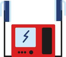 Illustration of defibrillator for emergency concept. vector
