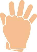 Illustration of hand glove icon in flat style. vector