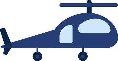 Blue color icon of helicopter. vector