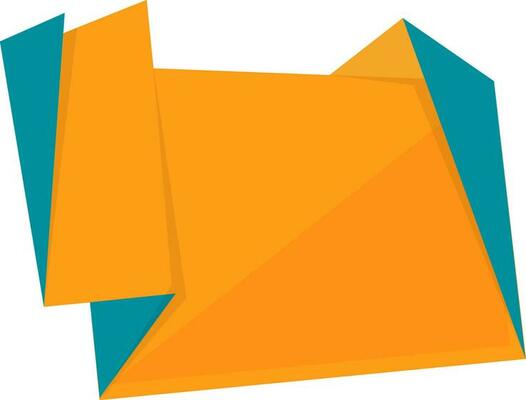 Isolated illustration of polygonal ribbon.