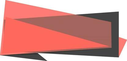 Abstract design ribbon in peach and gray color. vector