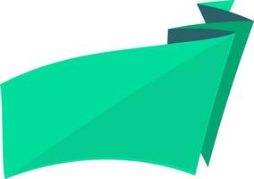 Wave style illustration of ribbon in green color. vector