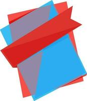 Abstract pattern tag or label in red and blue color. vector