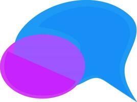 Speech bubble shape ribbon in purple and blue color. vector