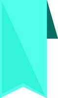 Vertically form ribbon or badge in cyan color. vector